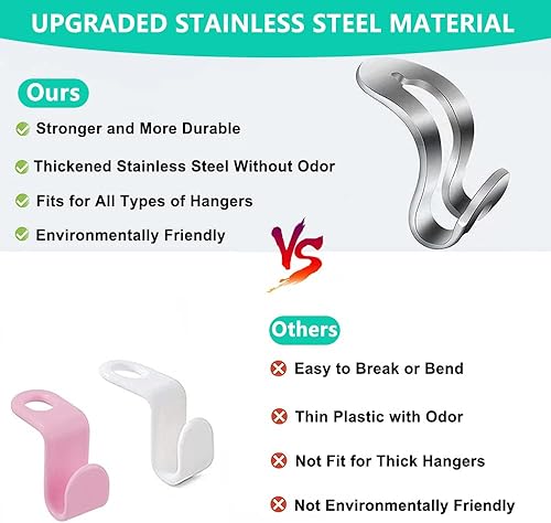 Miniatura 2 de Clips extensores de metal, perchas que ahorran espacio para ropa, ganchos de conexión en cascada, ahorran espacio para organizador y almacenamiento