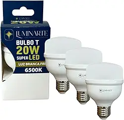 Kit Lâmpadas Led Bulbo 20w E27 Branco Frio Bivolt Inmetro Luminarte (Kit 3 Unidades)