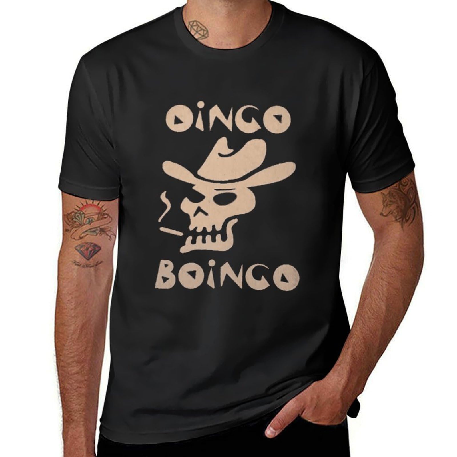Oingo Music Boingo T-Shirt CrewNeck Classic Fashion Casual Short Sleeve Soft Basic Printing, 4X-Large