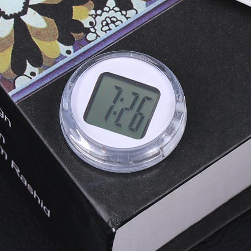 Miniatura 9 de VICASKY Mini reloj de motocicleta, manillar de motocicleta, reloj digital para tablero de instrumentos impermeable, reloj adhesivo para montaje en
