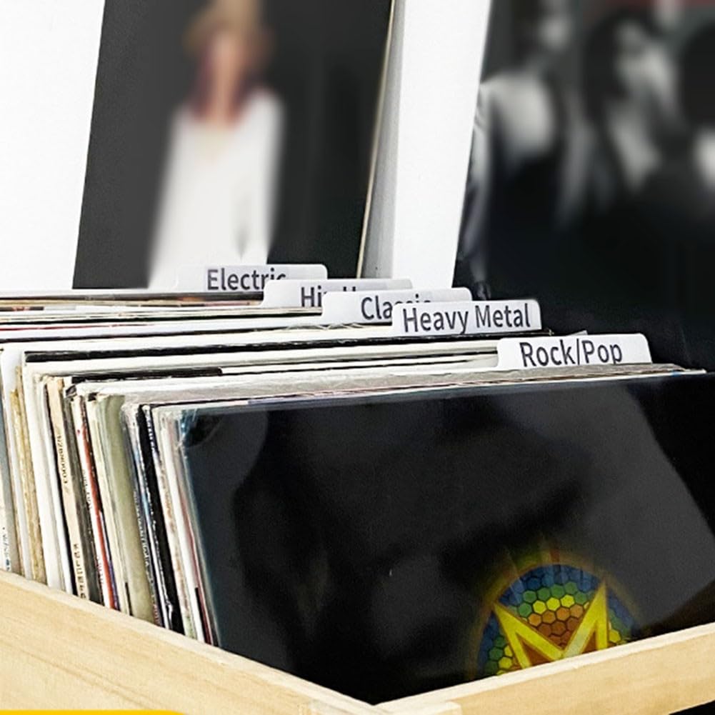 Lot de 5 cartes de classement pour disques vinyles noirs