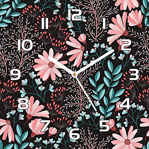 Horloge en verre moderne Coloray 30x30 cm murale style bohème