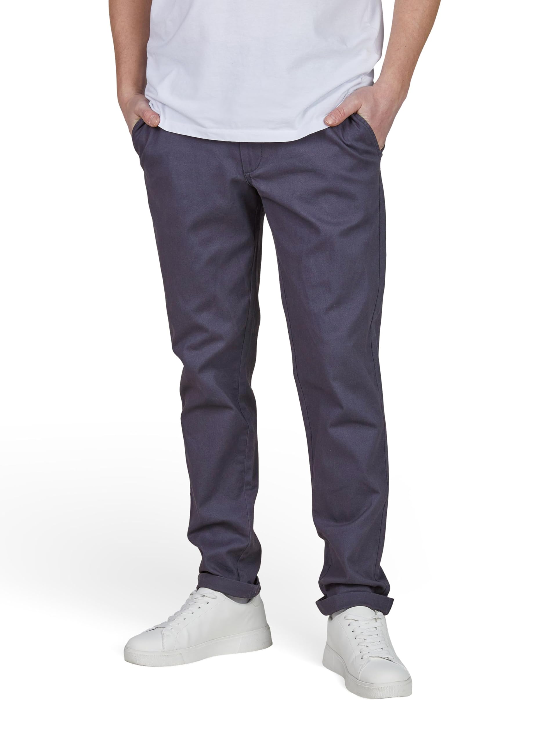 JACK & JONES Chino Hose Herren lang Stretch Slim Fit James JJMITCH Stoffhose Einfarbig Schwarz Beige Blau 30 31 32 33 34 36 38