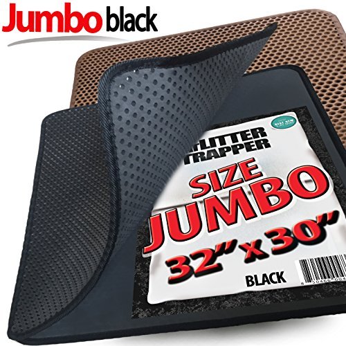 iPrimio Cat Litter Mat - Large, Double-Layer with Honeycomb Design - Durable, Soft Mat Traps Mess with Easy Open Edges - Waterproof - 32 x 30 inches,