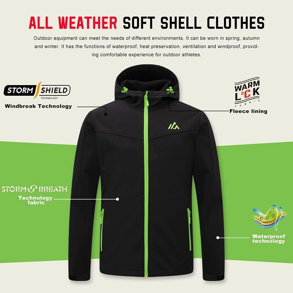 USHARESPORTS Womens Softshell Jacket Waterproof Windbreaker Hooded Fleece Lined Soft Shell Jacket for Hiking Running at  Women's Coats Shop