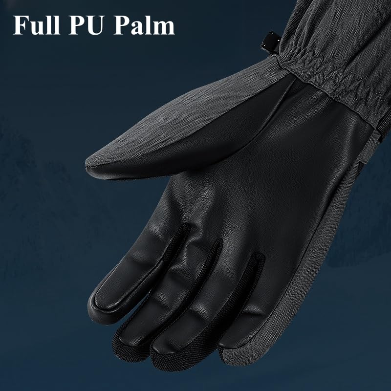 Guantes de esquí impermeables para hombres y mujeres, jóvenes, guantes de nieve para clima frío, guantes térmicos de invierno para esquí, snowboard, pasear al perro, rascar hielo, pala de nieve,
