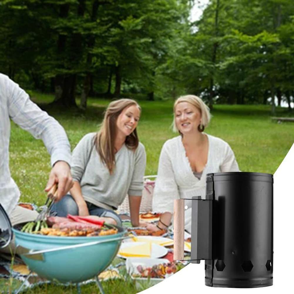 Accenditori a carbonella, accenditore per griglia BBQ, accenditore a Carbone con Impugnatura di Sicurezza in Legno, accensione per Barbecue a carbonella, per Cucina, Campeggio, Pesca, Picnic