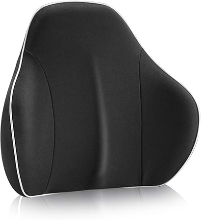 Amazon Raorandang 腰クッション 低反発 クッション ランバーサポート オフィス 椅子 車用 腰枕 腰楽 リラックスクッション 背当て 背もたれ クッション ブラック シートクッション 車 バイク