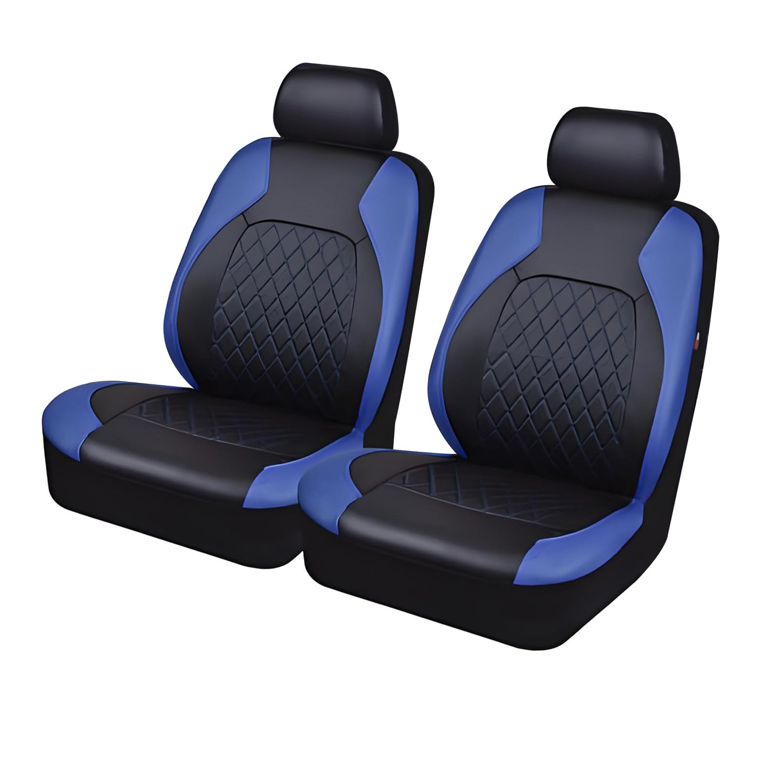 4PCS Deluxe Pu Luxury Vinyl Faux Leather Car Seat Covers Full Set for Toyota Fortuner 2012-2025, Airbag Compatible, Breathable Easy to Install,Blue