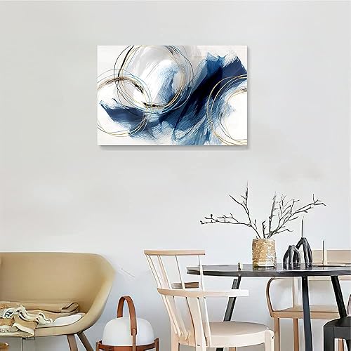 Miniatura 444 de Lienzo artístico para pared, pinturas de arte abstracto, fantasía azul, grafiti colorido sobre fondo blanco; decoración artística moderna para sala