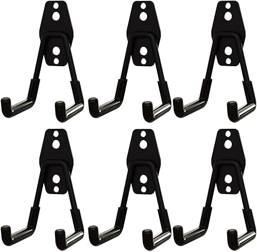Ganchos dobles de acero para almacenamiento de garaje, perchas resistentes, soporte de pared, organizador de garaje para herramientas eléctricas, disponible en Yaxa Costa Rica