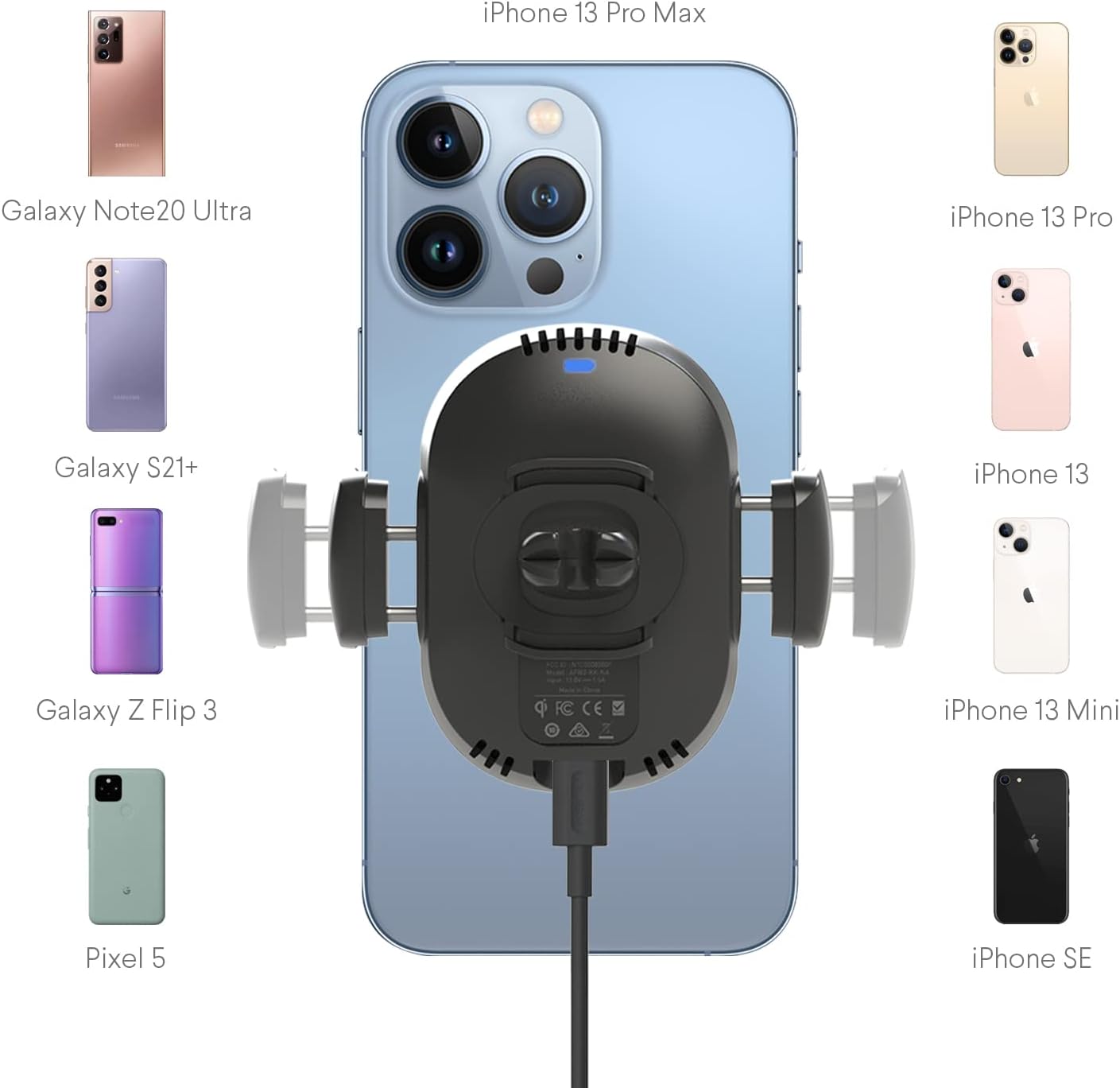 Kenu Airframe Car Phone Mount Wireless Charger - Air Vent Cell Phone Holder - 360 Degree Pivot, Qi Fast-Charging - Extra Large Expandable Grip - Use with Latest iPhones, Samsung and Androids