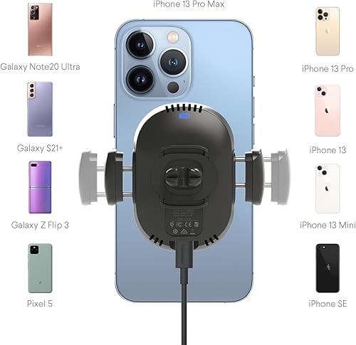 Miniatura 4 de Kenu Cargador inalámbrico para teléfono de coche Airframe  Soporte para teléfono celular  360 grados pivotante, carga rápida Qi  Agarre expandible