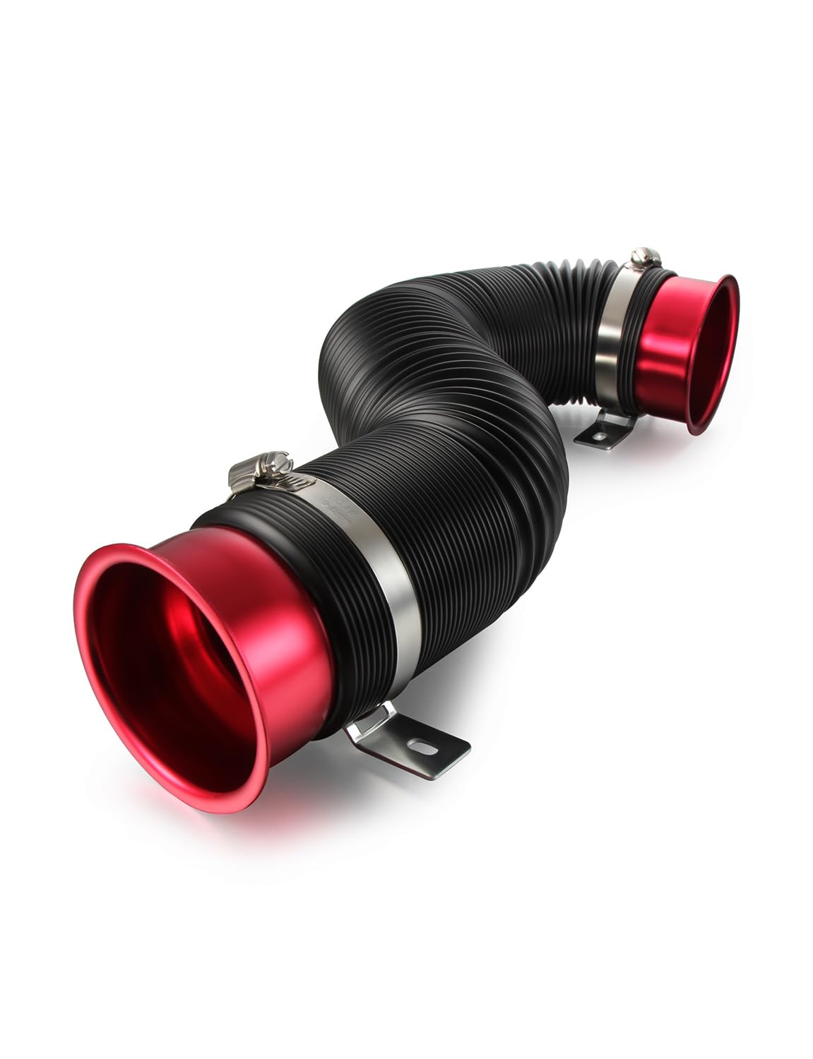 76mm Kaltluftschlauch Ansaugrohr Sportluftfilter Ansaugschlauch Schlauch Luftschlauch (Rot)