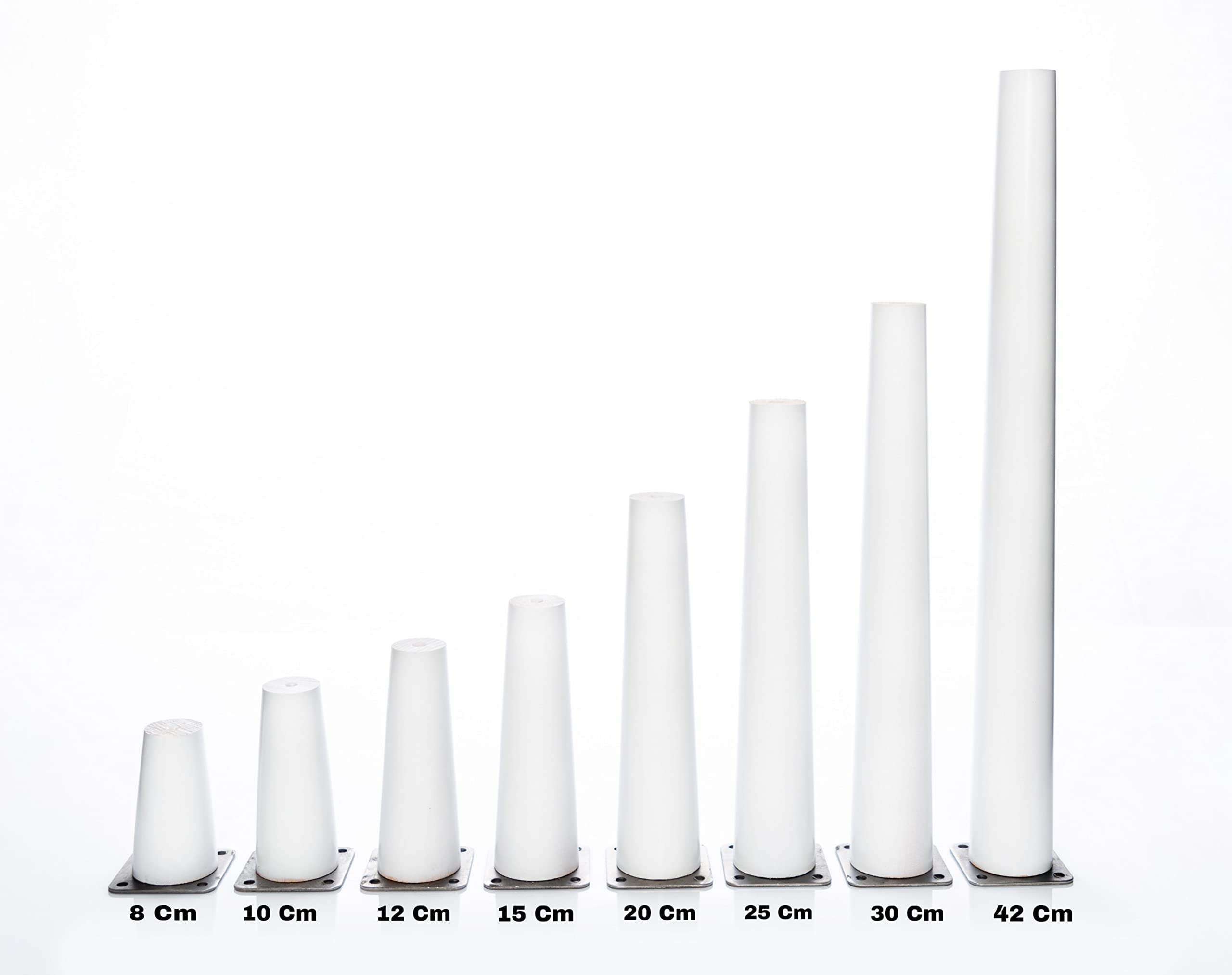 Houten poten van beukenhout, met montageplaat, 4 stuks meubelpoten, 8, 10, 12, 15, 20 cm hoog, conische houten poten (4 stuks 10 cm, natuur