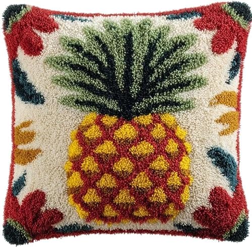 Taxpy Latch Hook Pillow Kit Pineapple 17X17In