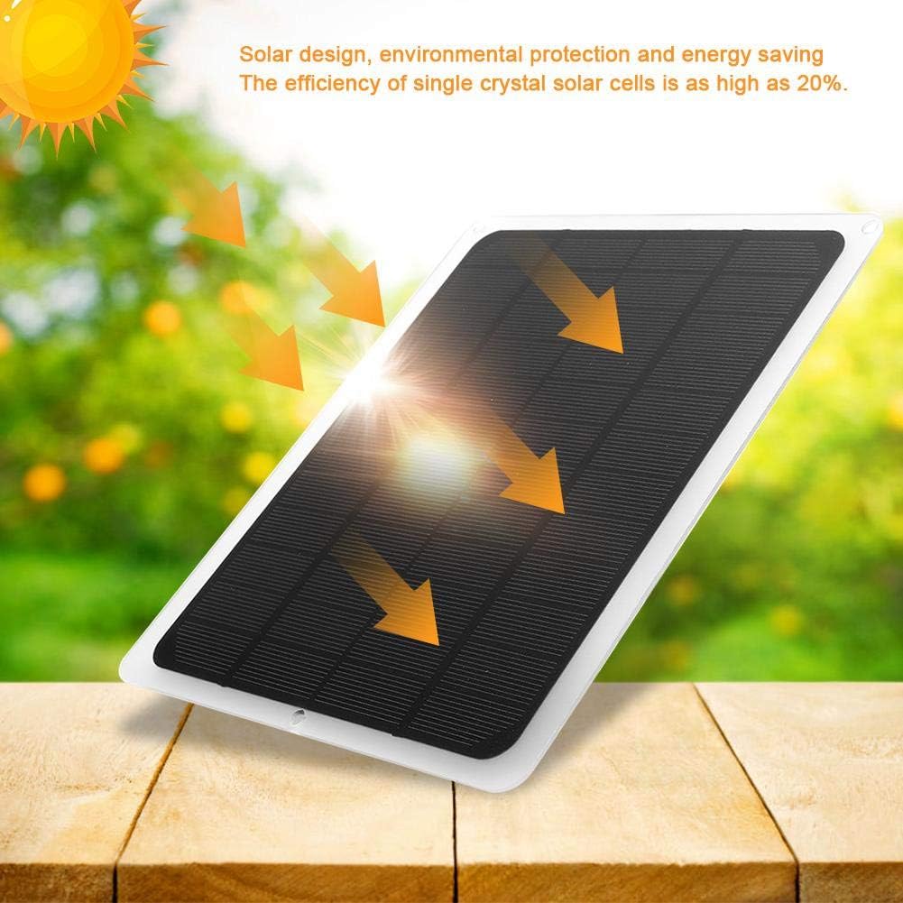 Solar Panel Charger, 12V 10W Portable Monocrystalline Panel, USB Charger for Car Phone Light，Cell Phone Tablet， Camera Electronic Device and More