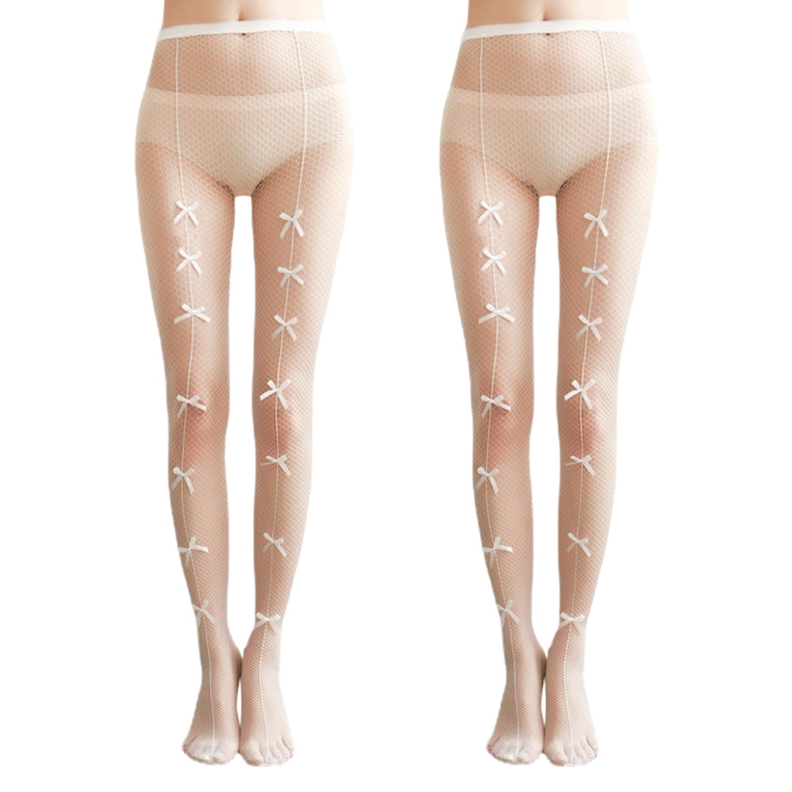 Witte Panty met Klein Fishnet Patroon