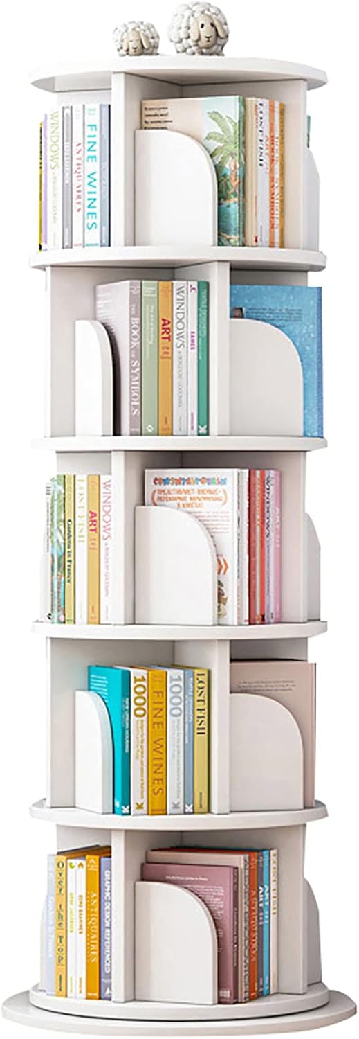 ZZFF Rotating Floor Standing Bookshelf,360° Revolving Bookcase For Kids