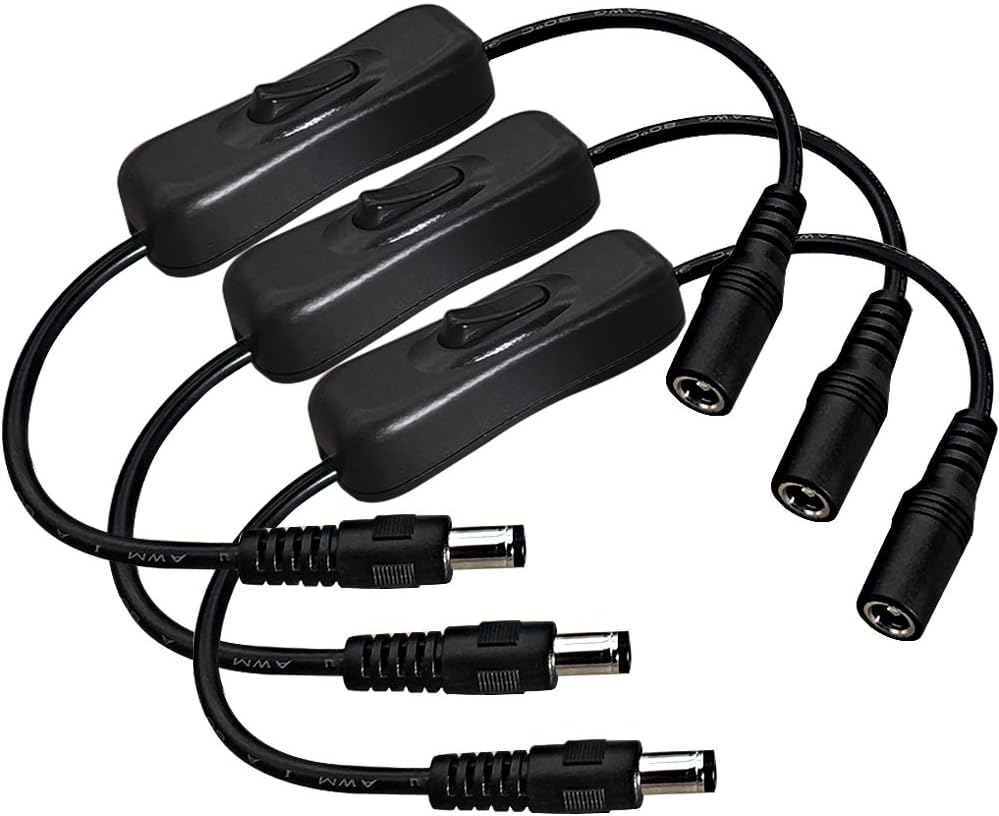 Amazon.com: 3 Pack LED Strip Light Inline On/Off Switch Cable for DC ...