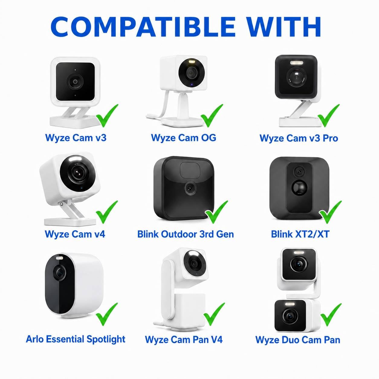 DIANMU Confezione da 2 cavi di prolunga di alimentazione piatti da 26 m per Wyze Cam v4/v3/OG/v3 Pro, Blink Mini/Outdoor 3rd, Simplisafe, Arlo Essential, cavo di alimentazione di ricarica per