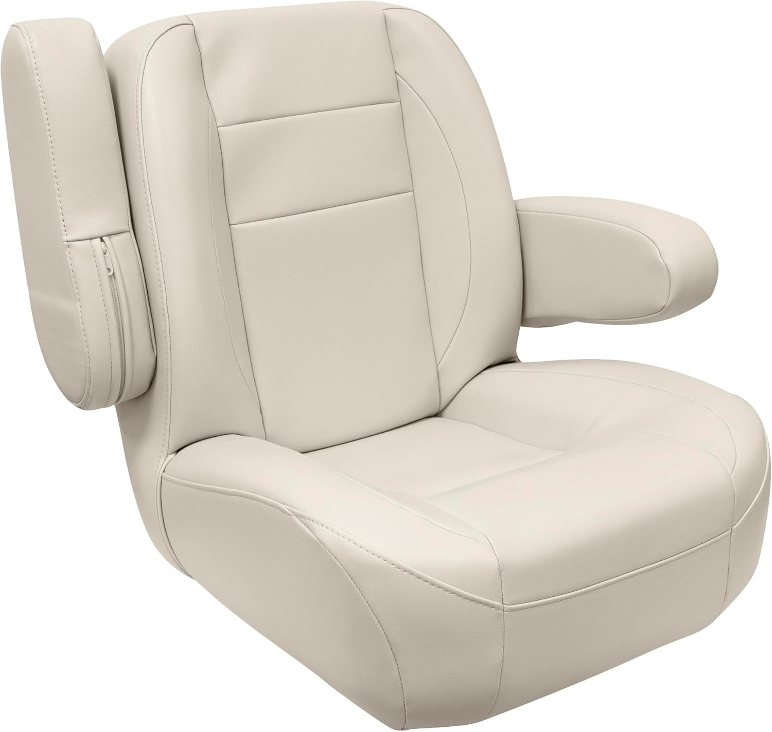 Wise 3127-990 Mid Back Premier Pontoon/Boat Helm with Flip Up Arm Rests - Platinum