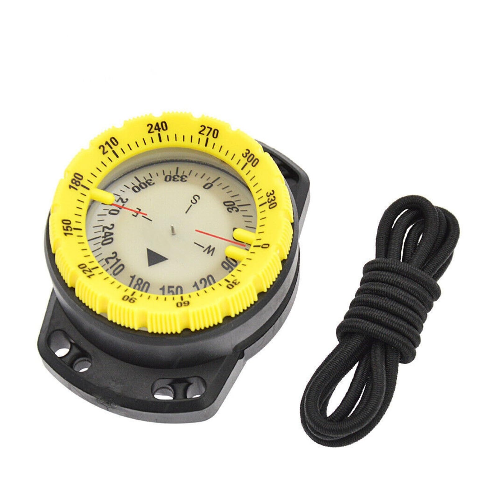 Design équilibré rempli de liquide | Boussole de plongée sous-marine de 50 m avec poignet lumineux, étanche, outil de navigation avec sangle élastique pour la plongée sous-marine, le camping, la