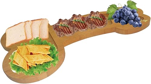 Miniatura 1 de Juego de tablas de queso de bambú, plato de carne y queso, bandeja de bambú para servir, regalos únicos de inauguración de la casa, día del padre,