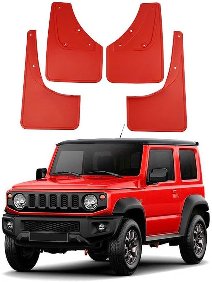 Car Splash Proof Red Mudguards Anti-mud For Suzuki Jimny 2019 2020 2021 2022 2023 4Pcs Splash-proof Car Mud Flaps Splash Guards