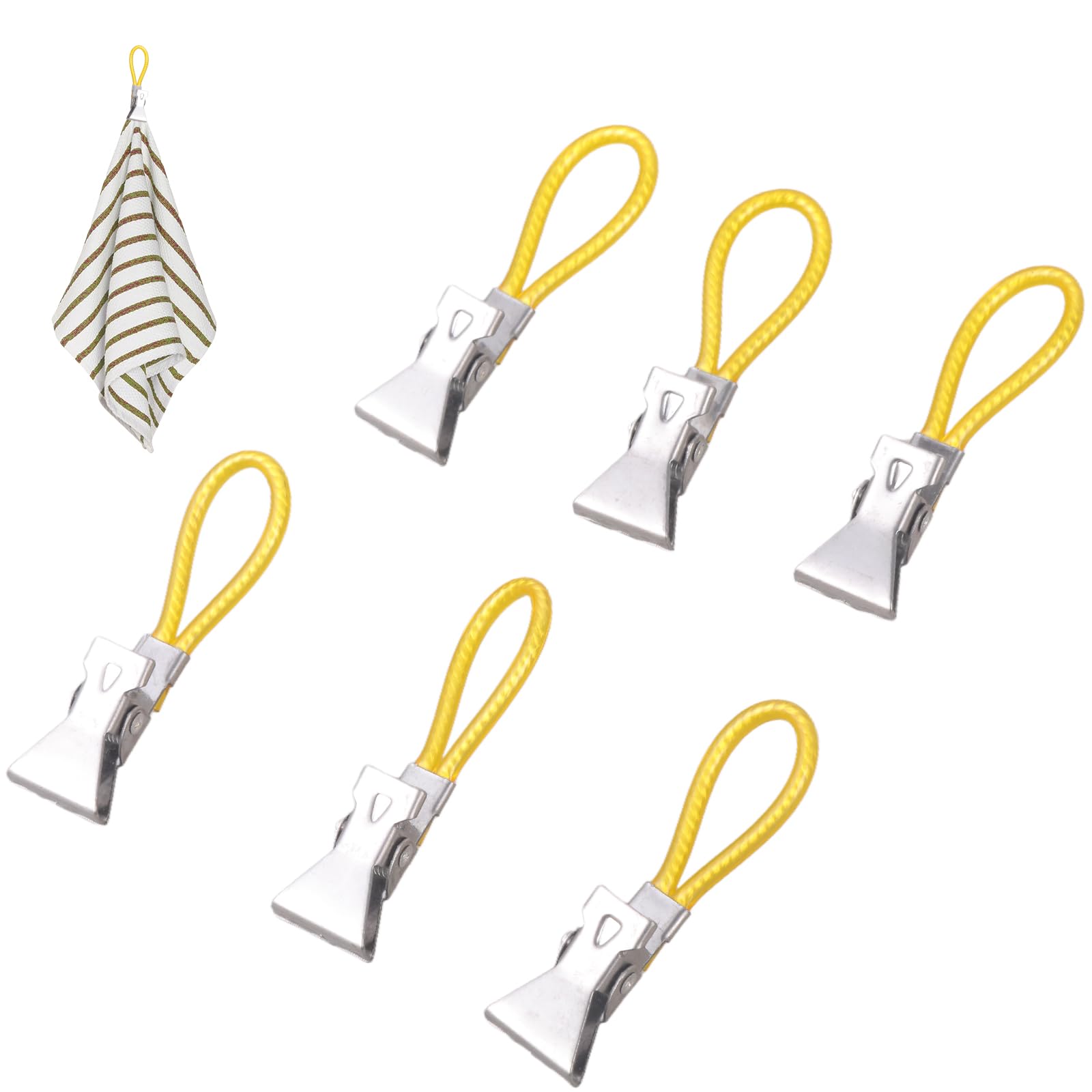 ZWWAAZHF 6Pcs Multipurpose Metal Steel Towel Clip Teas Towel Holder Clip for Securing Picnics Blankets Beach Towels Small Teas Hanging