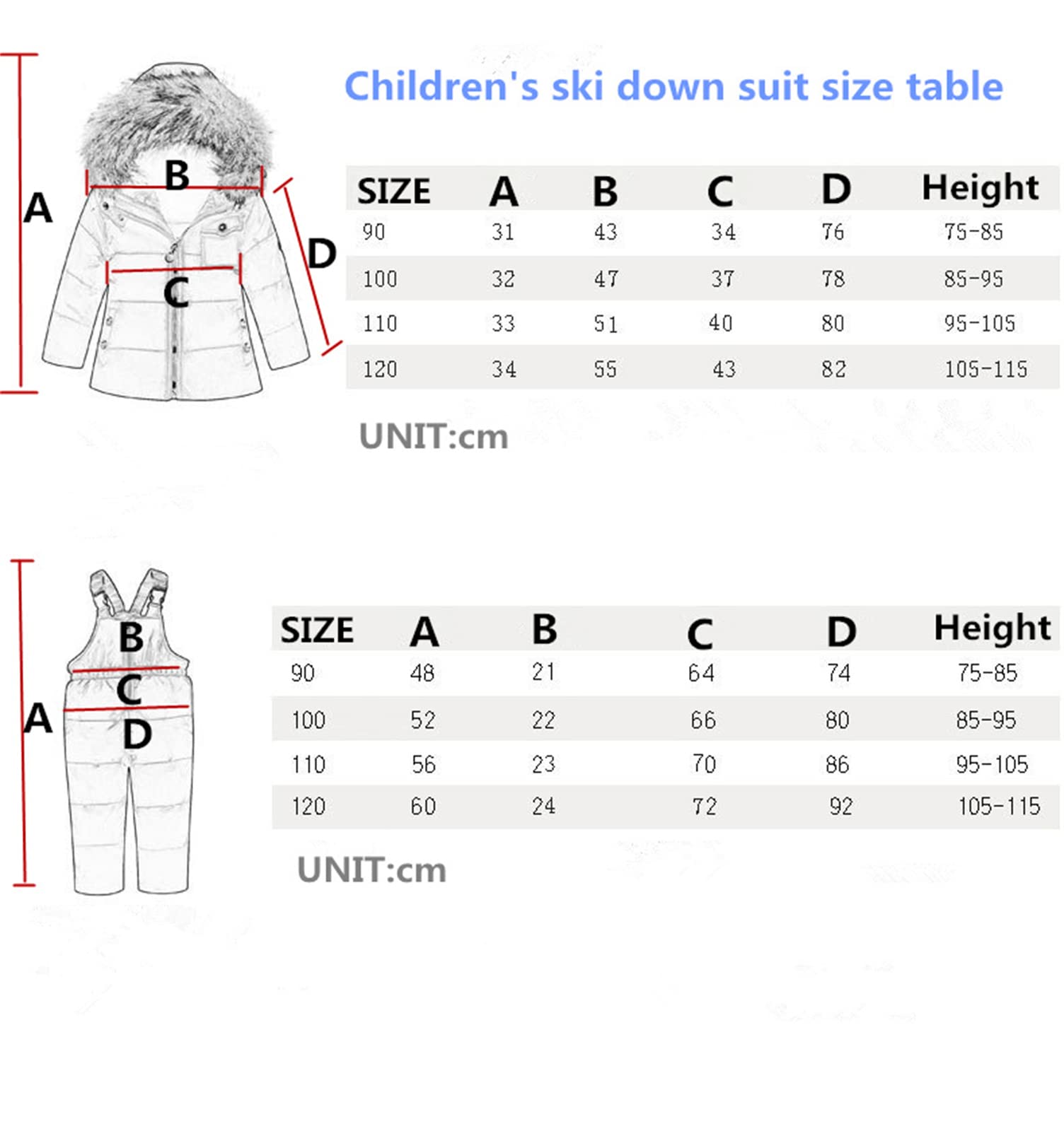 Kinder Hooded Boy Girl Down Ski Sets Warme Kinder Snowsuit Winter Kleidung Oberbekleidung Mäntel Boy Girls Down Ski Suit