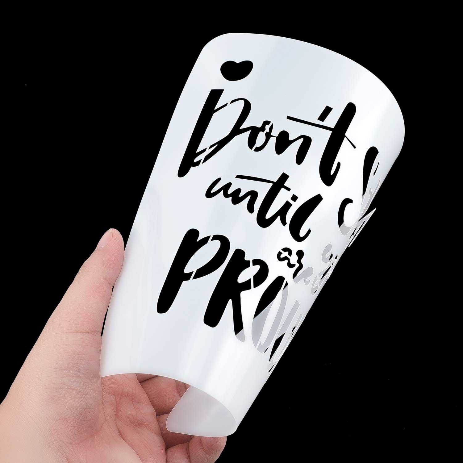 Zonon 12 Pieces Plastic Inspirational Quote Stencils 4