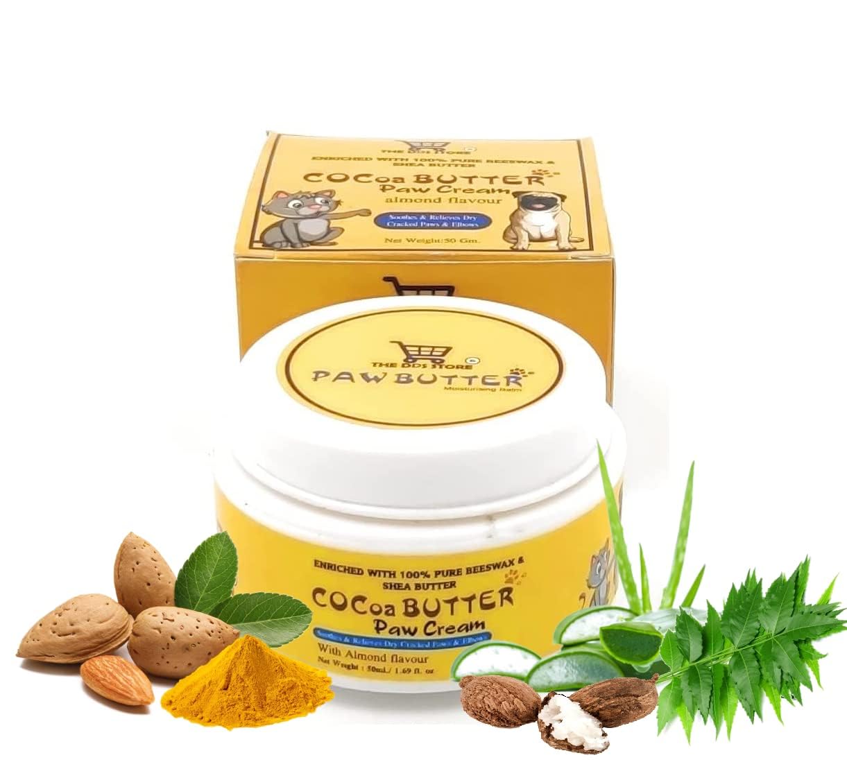 Cozy Puppies Cocoa Butter Paw Cream Herbal Cream Enriched with 100% Pure Breeswax & Shea Butter Soothes & Relieves Dry Cracked Paws & Elbows with Almond Flavour Net Weight : 50 GMS (B0C78GVSV2) Amazon Price History, Amazon Price Tracker