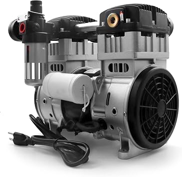 Oil-Free Air Tools Air Compressor Silent Pump 1200W Piston High Flow 200L/min Max Pressure 8 bar Quiet Tankless Air Compressor 110V