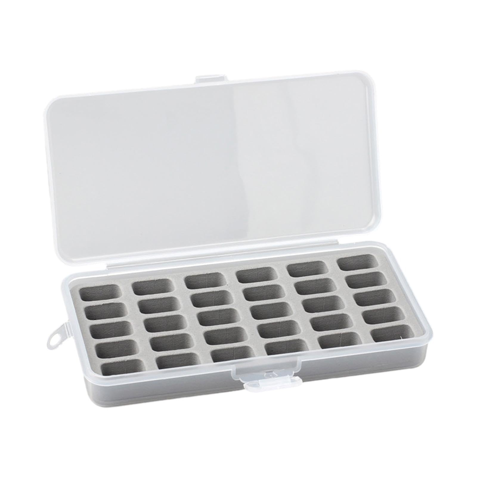 30 Grids Bobbin Storage Box Bobbins Container Thread Organizer Bobbin Holder Gray, 18x9x3 cm