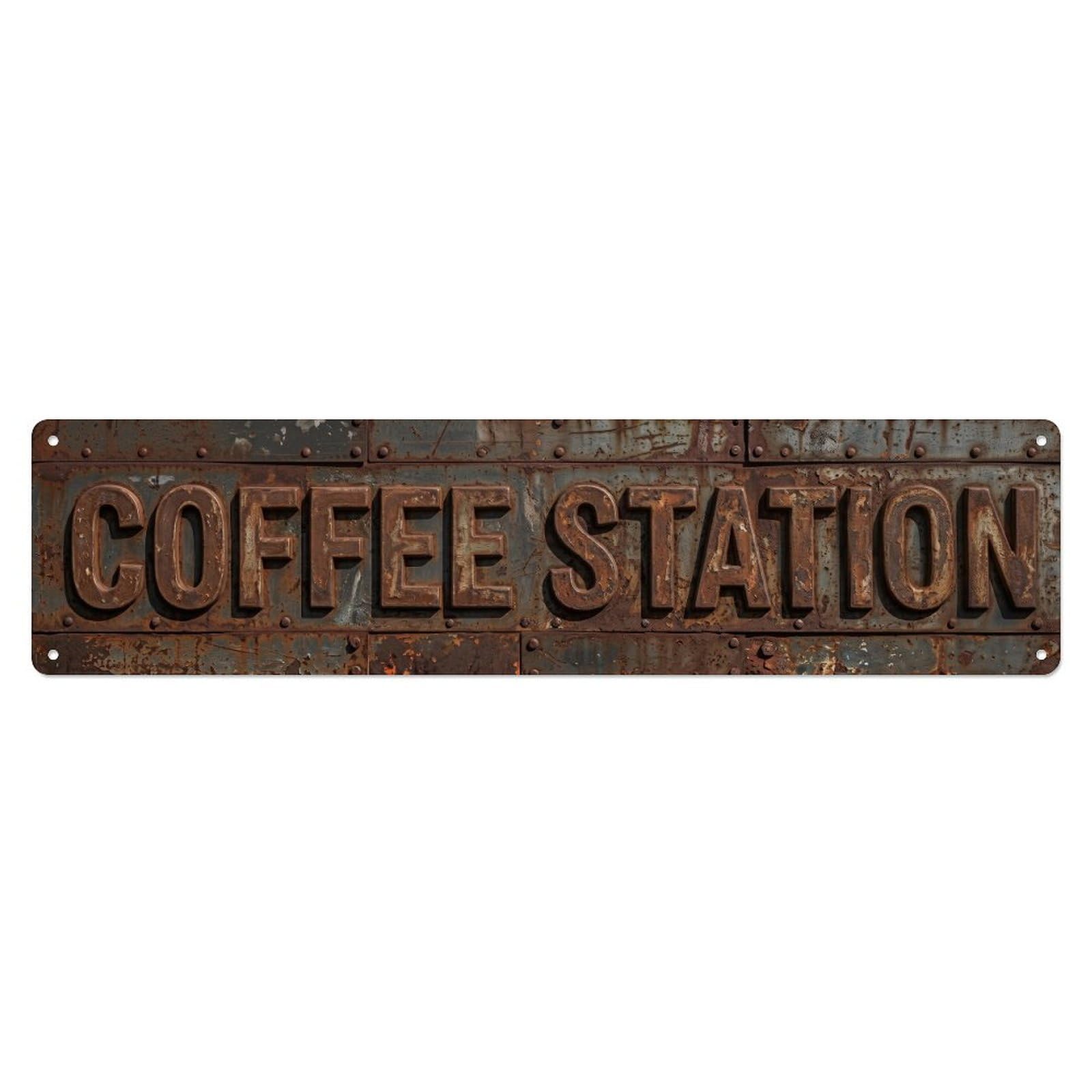 Coffee Station Industrial Decor Metal Tin Sign