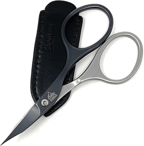 Miniatura 4 de Tijeras profesionales de acero inoxidable quirúrgico de titanio autoafiladas para uñas y cutículas, fabricadas en Solingen Alemania, empaquetadas