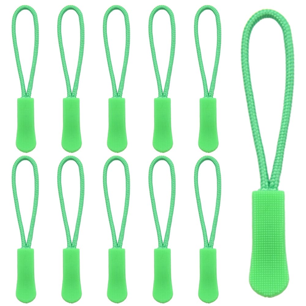 Hocansen 50Pcs Zipper Pulls 66mm/2.59in Zipper Extension Pulls Zip Fixer Light Green Zip Puller Tab Tags Replacement for Backpacks, Clothes, Purse(LT/