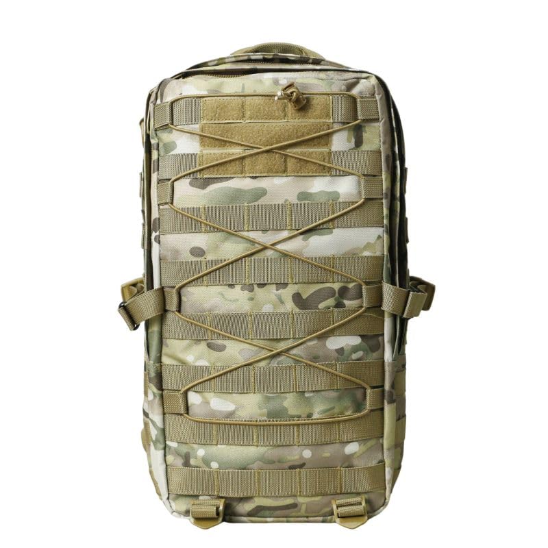 Genérico Mochila Táctica de 30-35 Litros, con Molle y Dos Compartimentos Grandes, Respaldo Acolchado y Transpirable, para Airsoft y Actividades al Aire Libre - Tamaño: 44 x 25 x 23 cm - Multicam