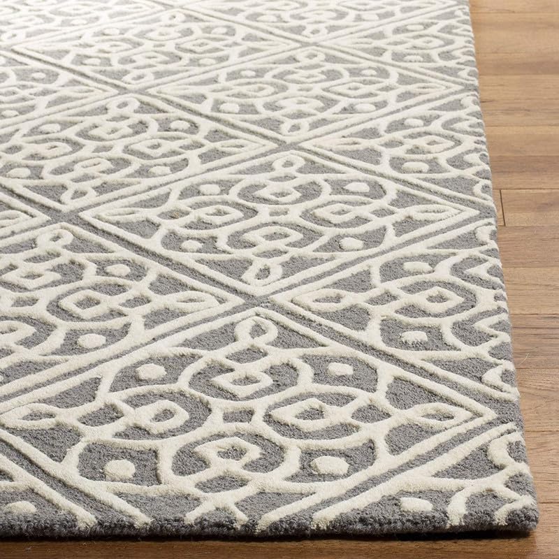 Image of Hand Tufted Modern Design Exported Collection High Low Pattern Wool Carpet for Living Room, Bedroom & Hall (Grey T, 10 x 14 Feet)