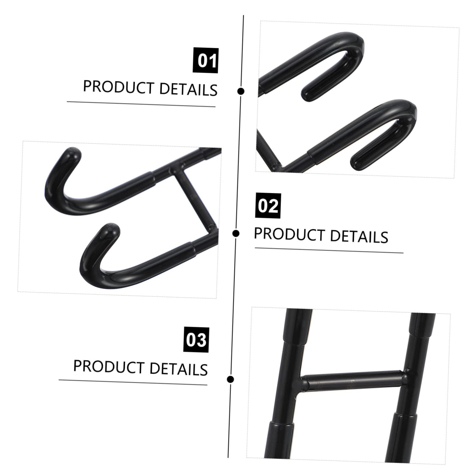 Cabilock Ganchos de Puerta de Acero Inoxidable Negro, 3 Piezas, sin Perforaciones, Diseño para Colgar Toallas y Ropa, Ahorro de Espacio, Baño y Cocina