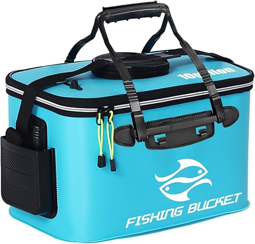 MR LION Cubo de pesca, cubo plegable de pescado, contenedor de peces vivos, multifuncional, para señuelos vivos, bolsa de pesca de EVA para