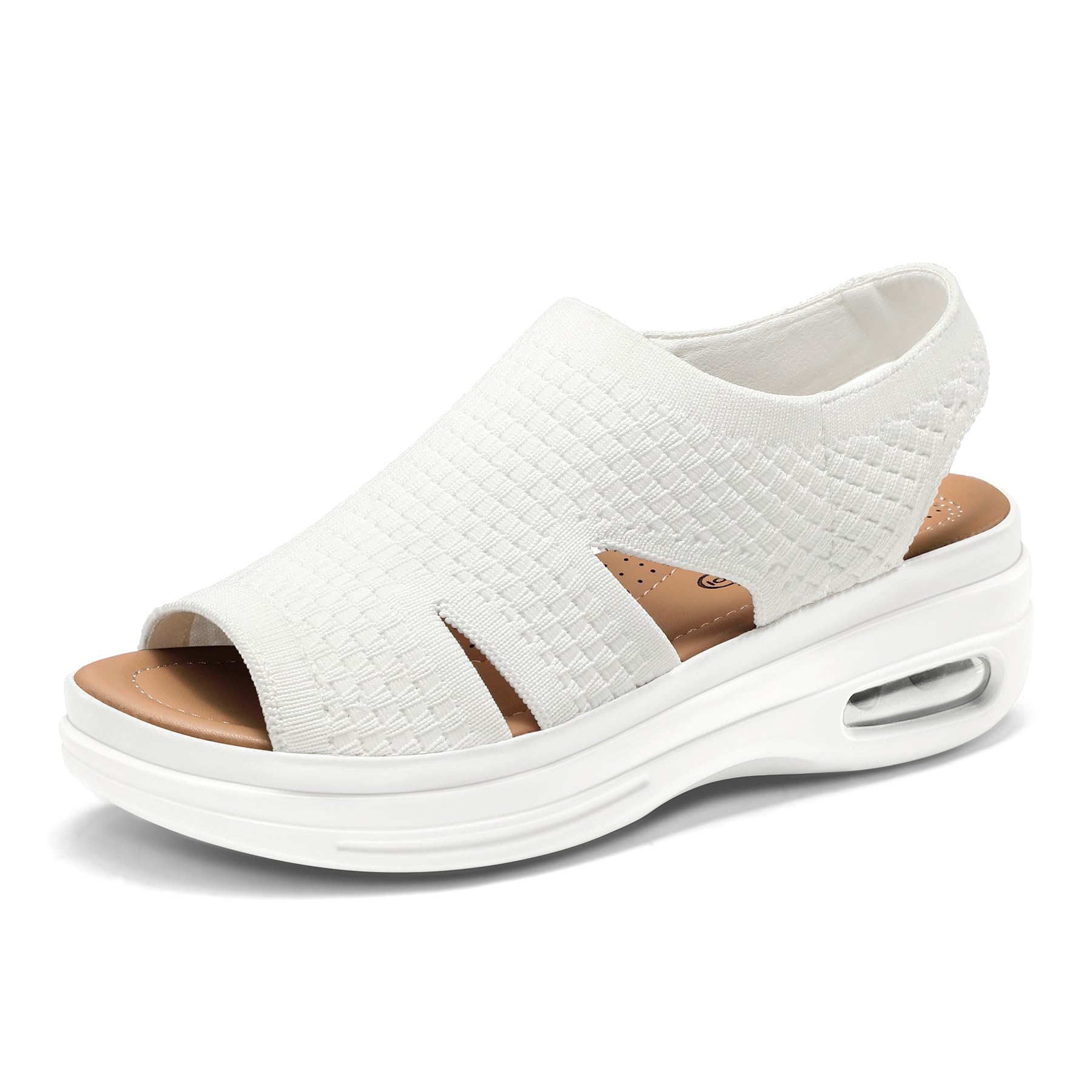 mysoft Womens Comfortable Walking Sandals Slip On Air Cushion Slingback Open Toe Platform Summer Shoes