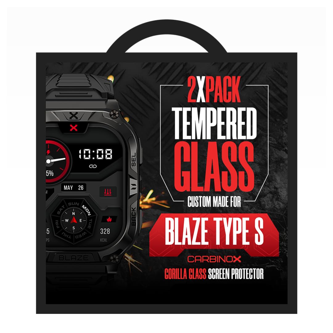CARBINOX Protector de pantalla de vidrio templado compatible con relojes inteligentes, alta transparencia, antiarañazos, alta sensibilidad, sin burbujas (paquete de 2) Blaze S