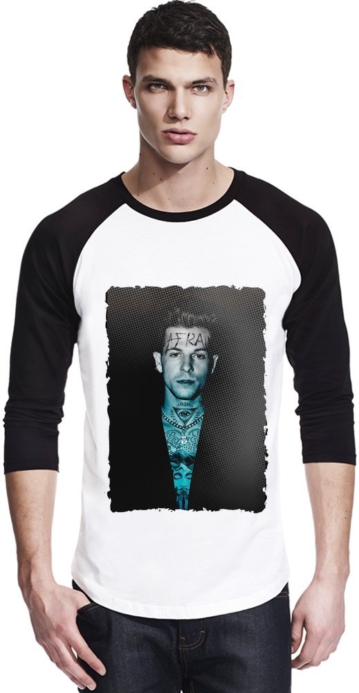 Jesse Rutherford Portrait Unisex Baseball Shirt X-Large White