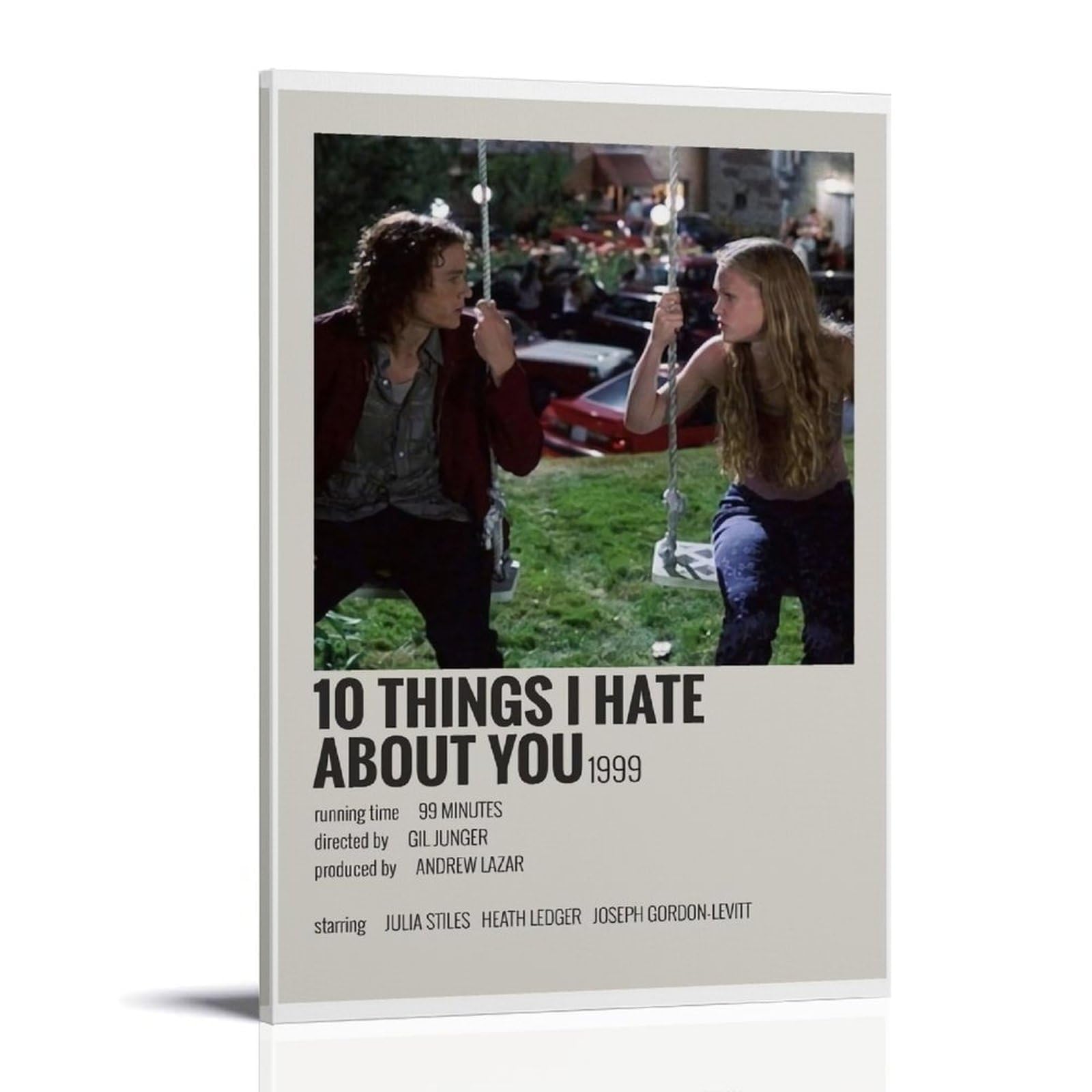 10 Things I Hate About You Movie Film Poster For Room Aesthetic Vintage Canvas Poster Wall Art Decor Living Room Bedroom Decoration Posters 24x36inch(60x90cm) Frame-style