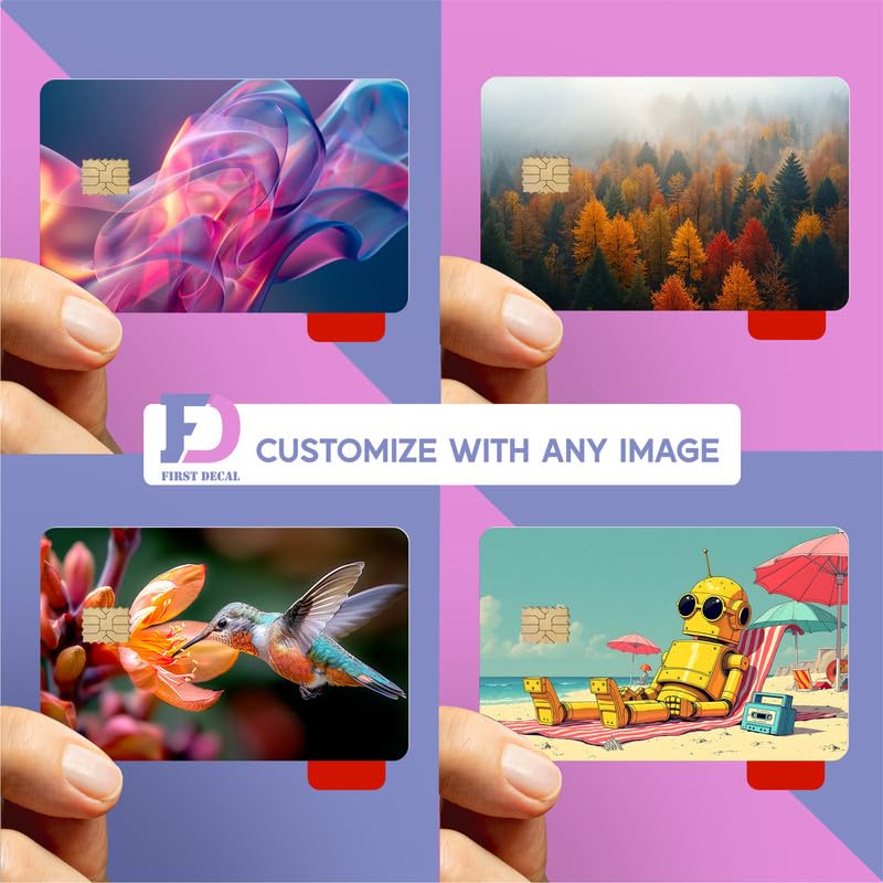 Personalized Vinyl Card Skin - Custom Bank Card Cover for Credit & Debit Cards - Slim Waterproof Sticker Wrap - Removable Card Decal for Unique Style2