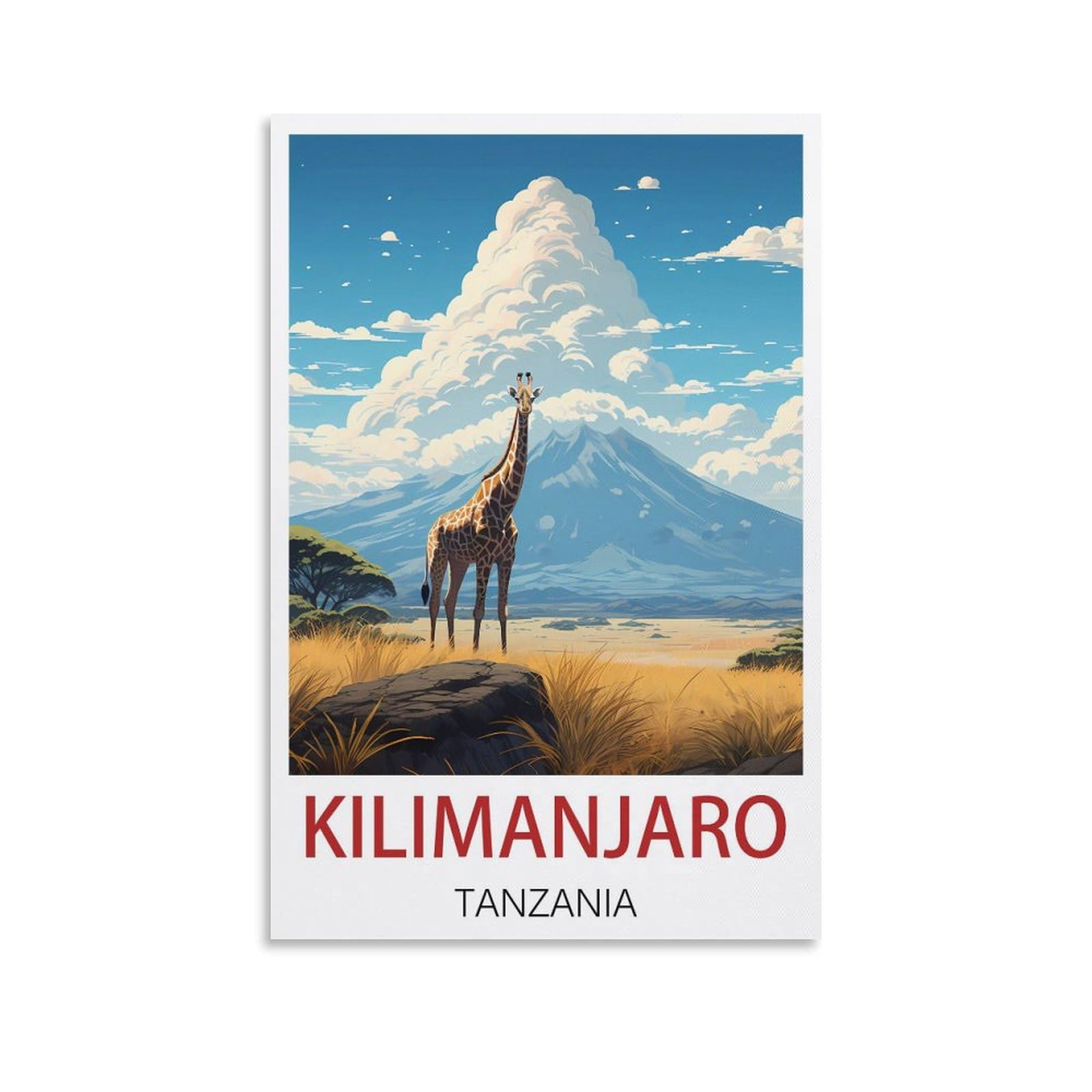 Metal Signs,Kilimanjaro Tanzania,Tin Sign Retro Wall Art Poster for Home Man Cave, Cafe Bar Wall Decor 30x40cm