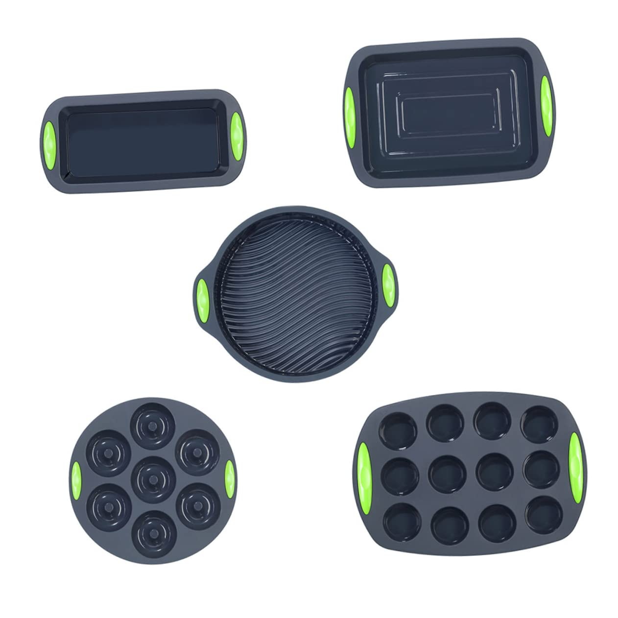 Set de Moules à Gâteau en Silicone 5 Pièces pour Pâtisserie