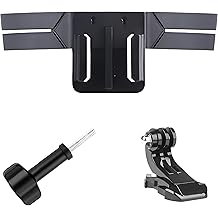 LikeStar&reg; 3M Helmet Chin Mount Strap Compatible with All Go pro Hero 9/8/7/6, SJCAM, Yi, DJI OSMO Action &amp; Other Action Cameras, 180&deg; Adjustable Heavy-Duty Stable Motorcycle Helmet Holder